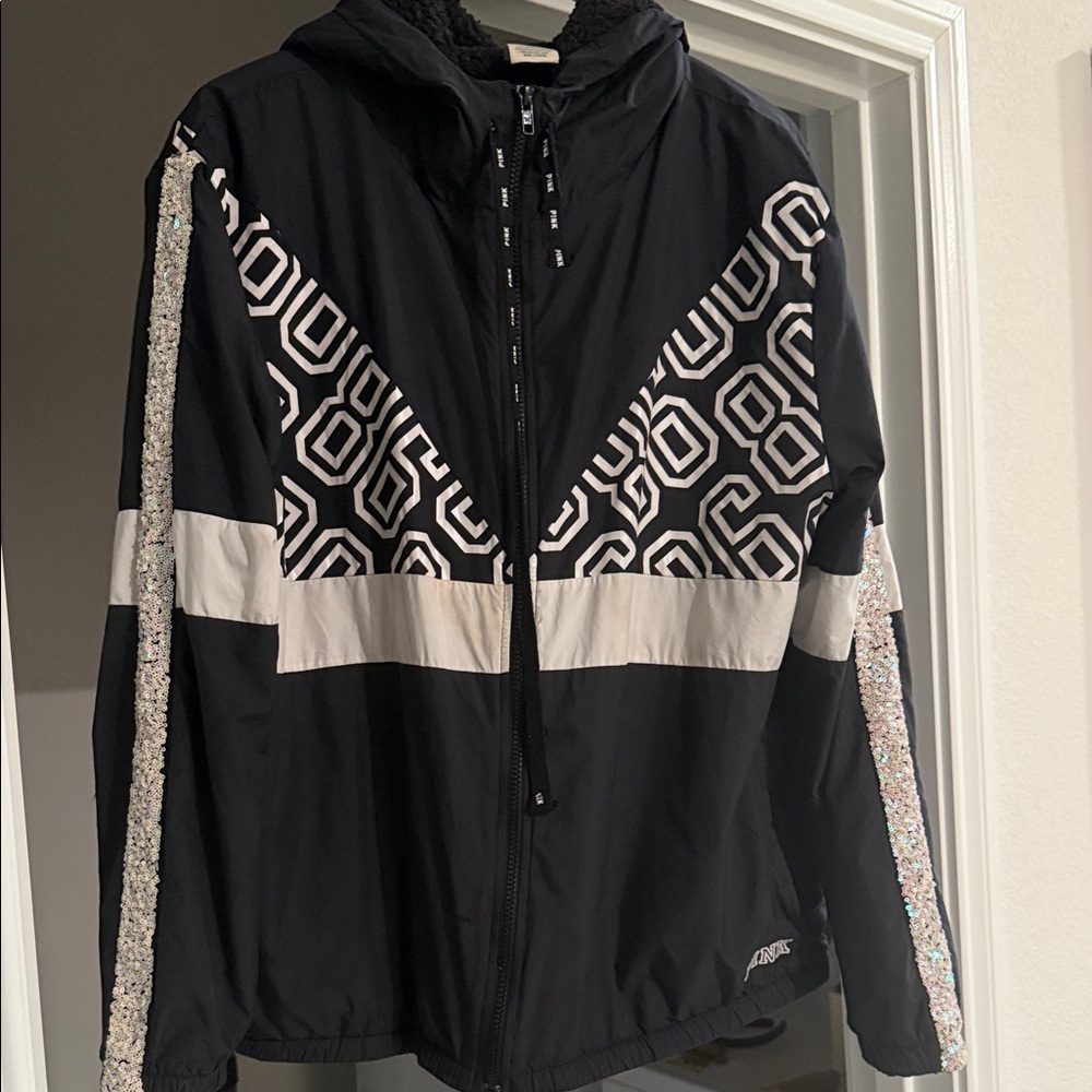 PINK Victoria's Secret Black Sherpa Jacket